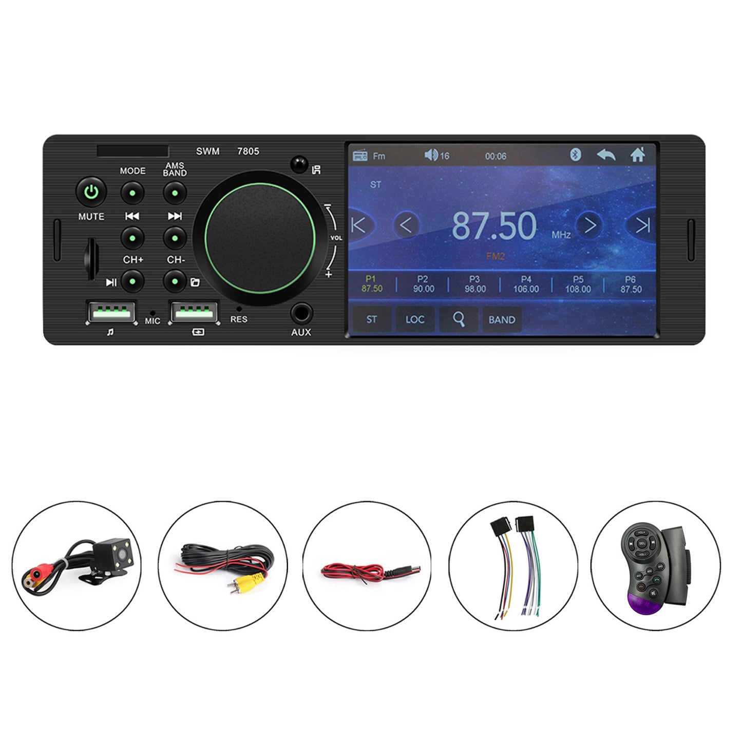 Car MP5 Player 1 Din 4.1 Inch Touch Screen Car Stereo Bluetooth + Backup Camera