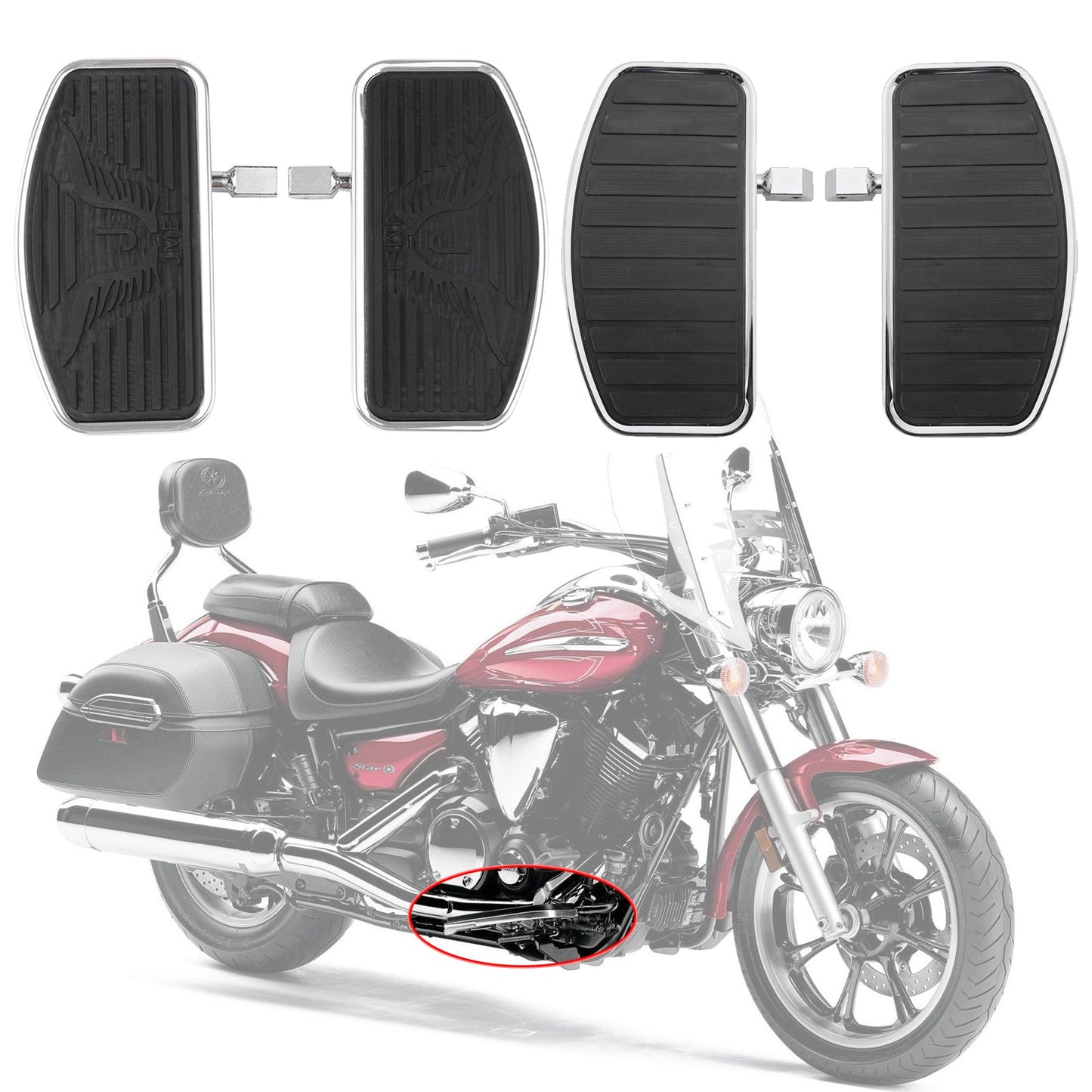 1988-2013 Yamaha Drag Star XVS 400/600 Front Floorboard Footboard