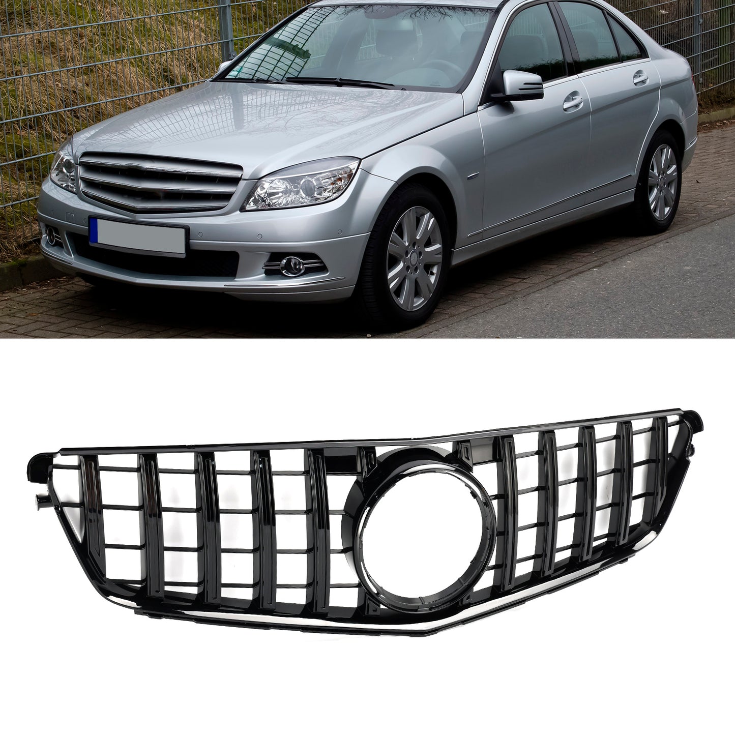 W204 C-Class 2008-2014 Benz Grill C300 C350 GTR Style Front Bumper Grille Grill