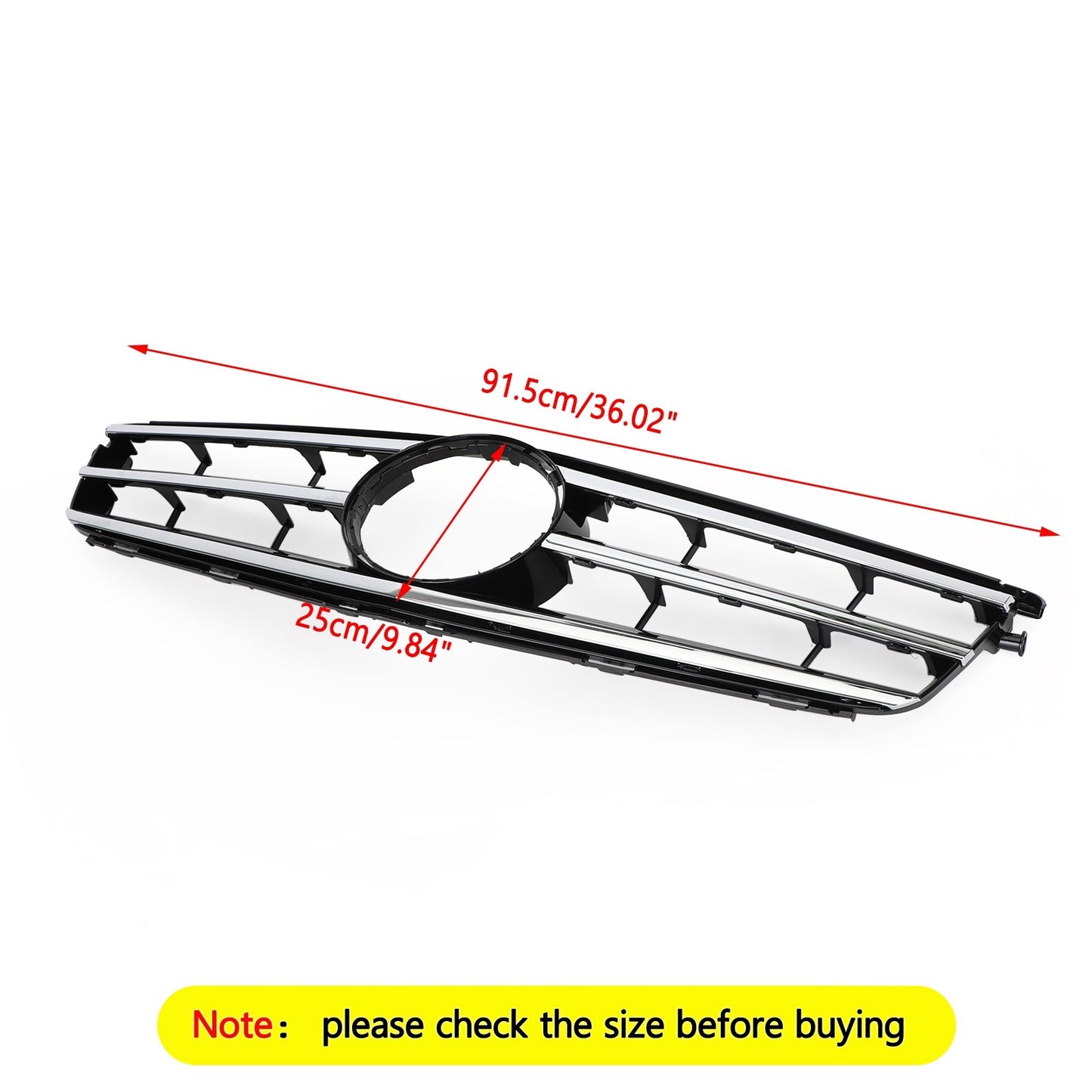 LED Black Chrome Front Grill Grille Fit Benz C Class W204 C300 C350 2008-2014