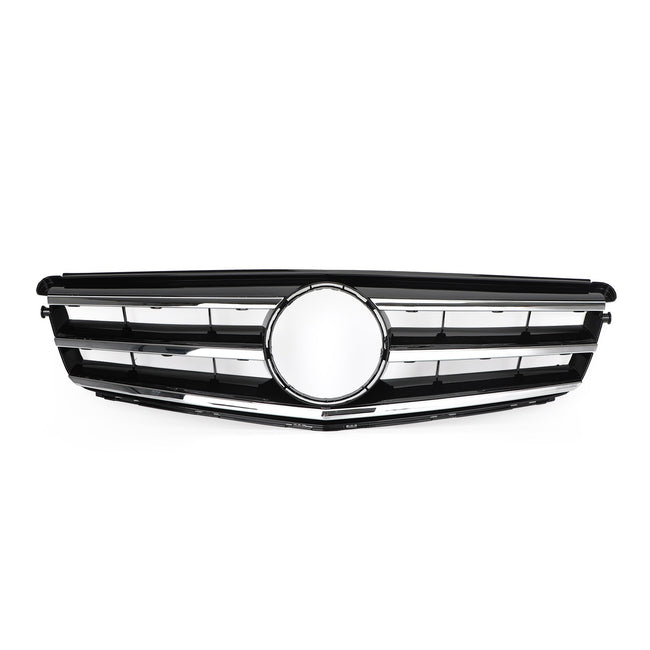 LED Black Chrome Front Grill Grille Fit Benz C Class W204 C300 C350 2008-2014