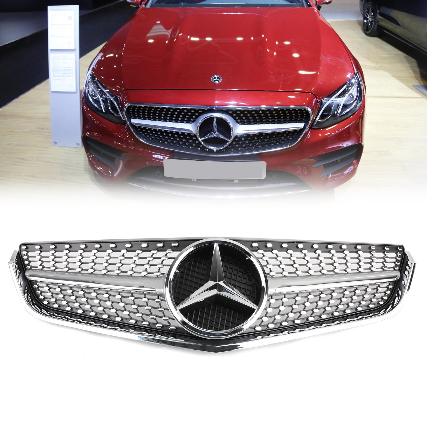 Front Bumper Grille Fit Mercedes E-Class W207 C207 2009-2013 Coupe Convertible