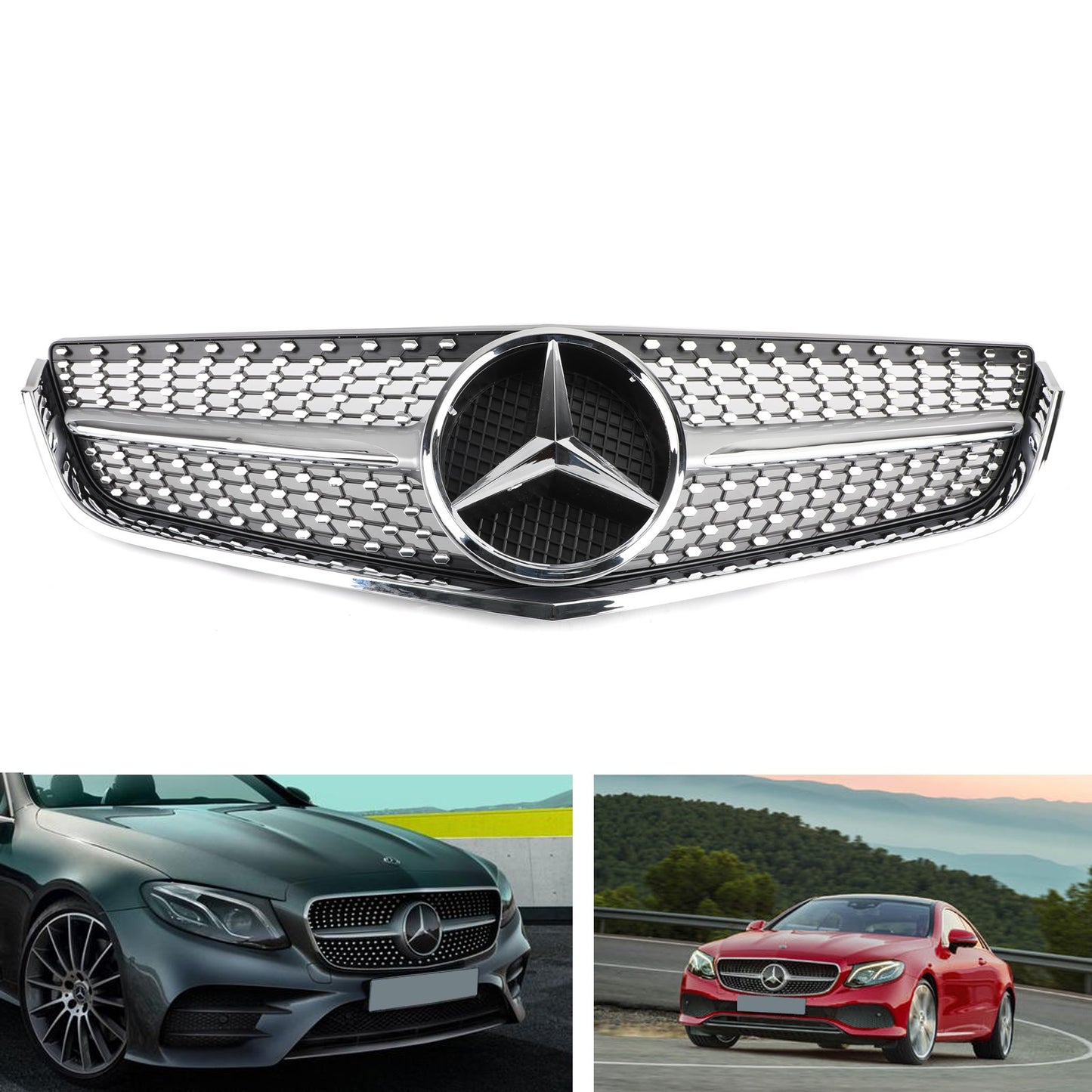 Front Bumper Grille Fit Mercedes E-Class W207 C207 2009-2013 Coupe Convertible