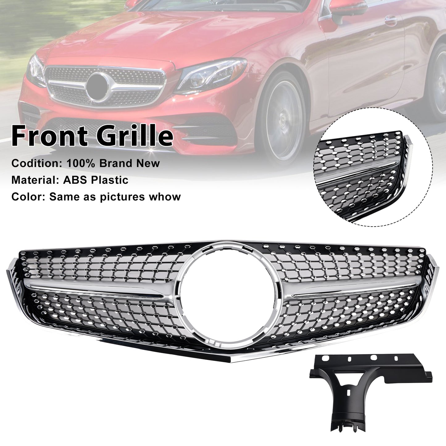 Front Bumper Grille Fit Mercedes E-Class W207 C207 2009-2013 Coupe Convertible