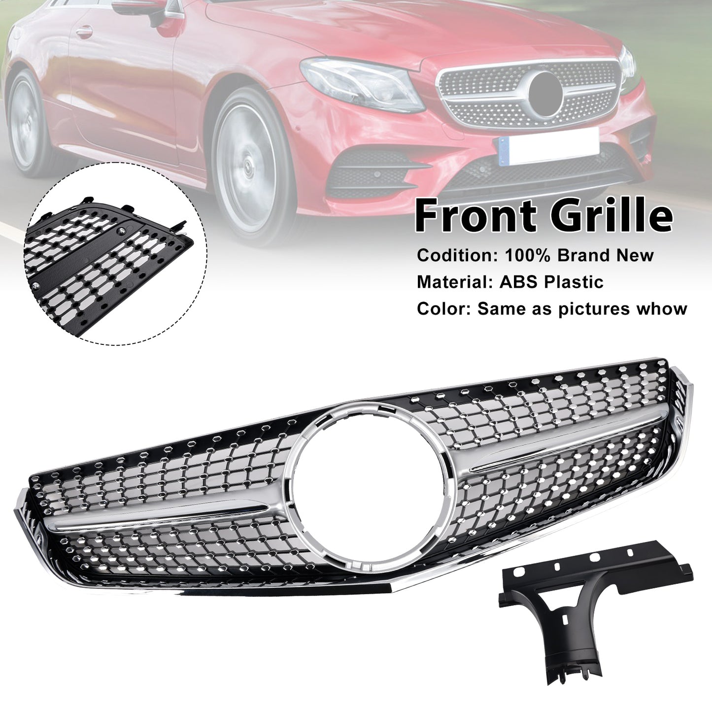 Front Bumper Grille Fit Mercedes E-Class W207 C207 2009-2013 Coupe Convertible