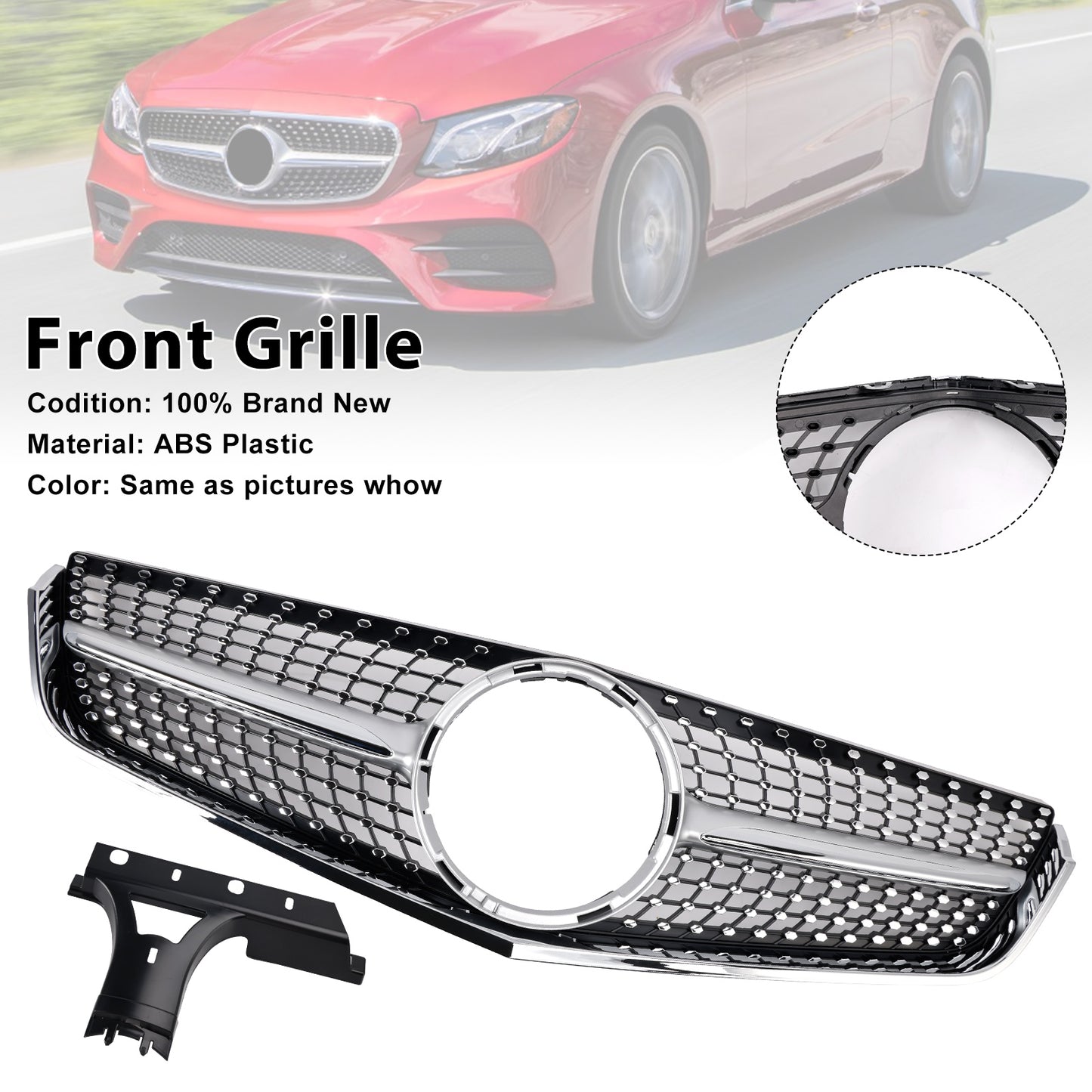 Front Bumper Grille Fit Mercedes E-Class W207 C207 2009-2013 Coupe Convertible