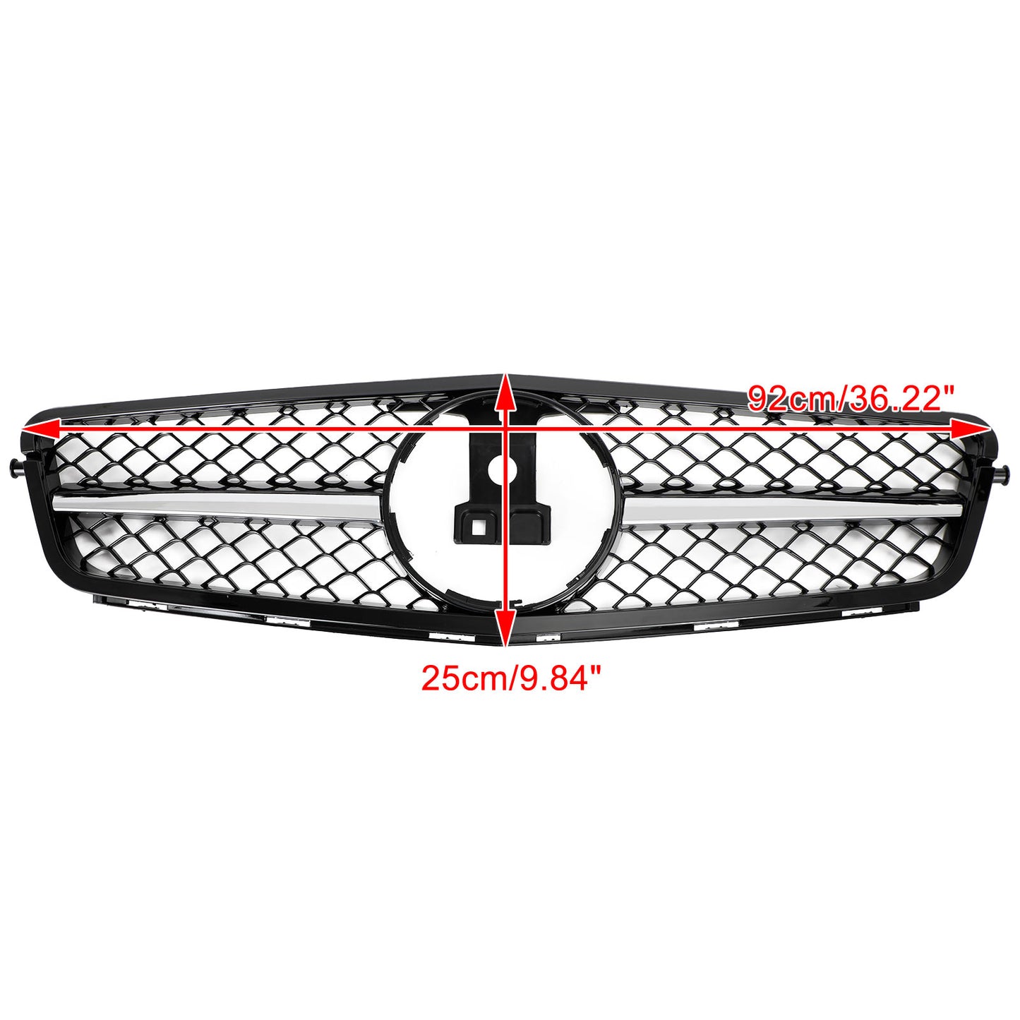 W204 C300 C-Class 2008-2014 BENZ C250 C350 ABS Gloss Black Chrome Front Bumper Car Grille