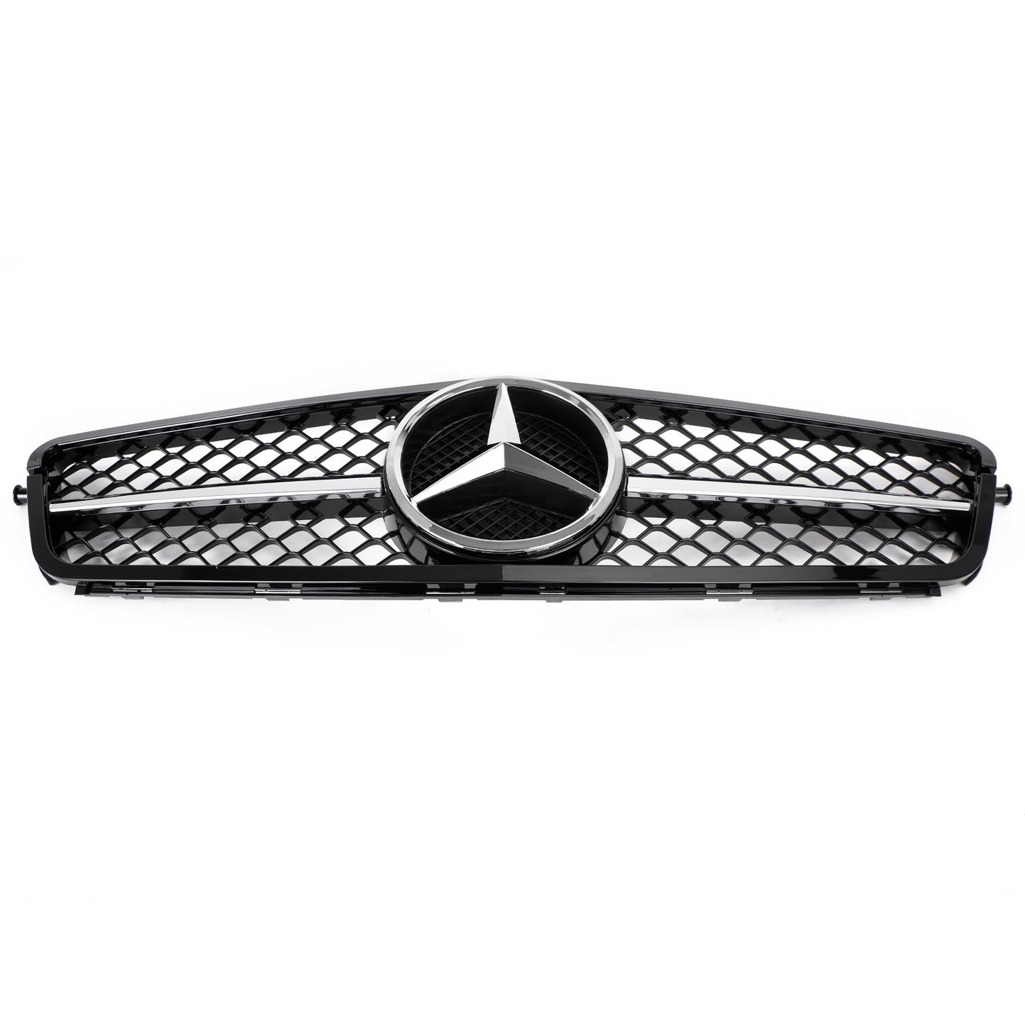 W204 C-Class 2008-2014 BENZ C250 C300 C350 ABS Gloss Black Chrome Front Bumper Car Grille