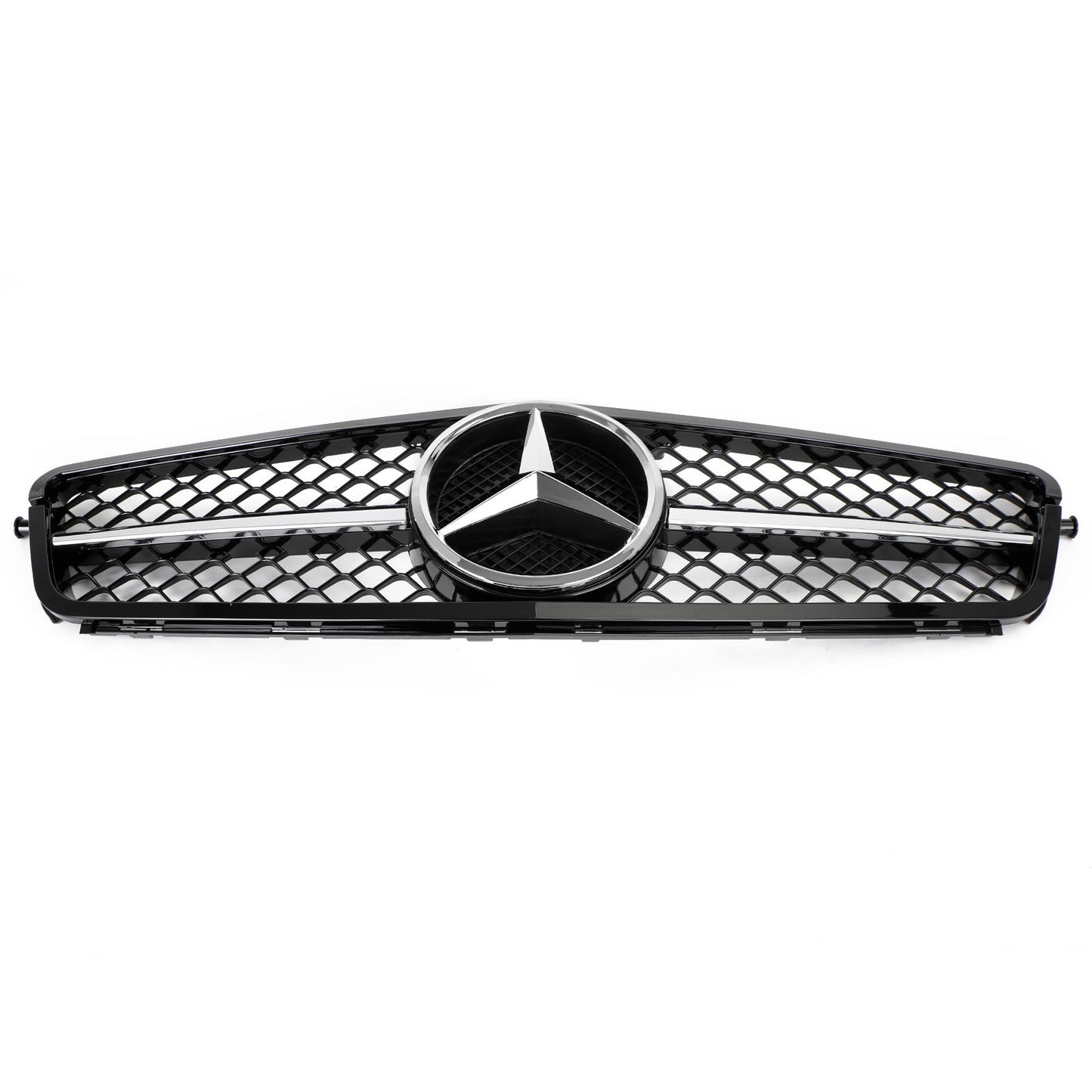 W204 C250 C-Class 2008-2014 BENZ C300 C350 ABS Gloss Black Chrome Front Bumper Car Grille