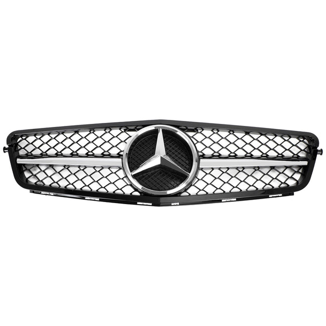 W204 C350 C-Class 2008-2014 BENZ C250 C300 ABS Gloss Black Chrome Front Bumper Car Grille