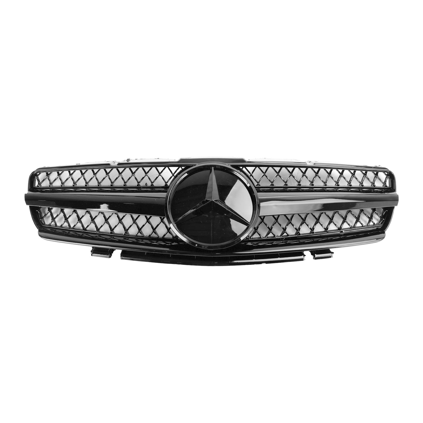 2003-2006 Mercedes R230 SL500 SL600 SL55 1 Fin Star Black Front Upper Grille Grill