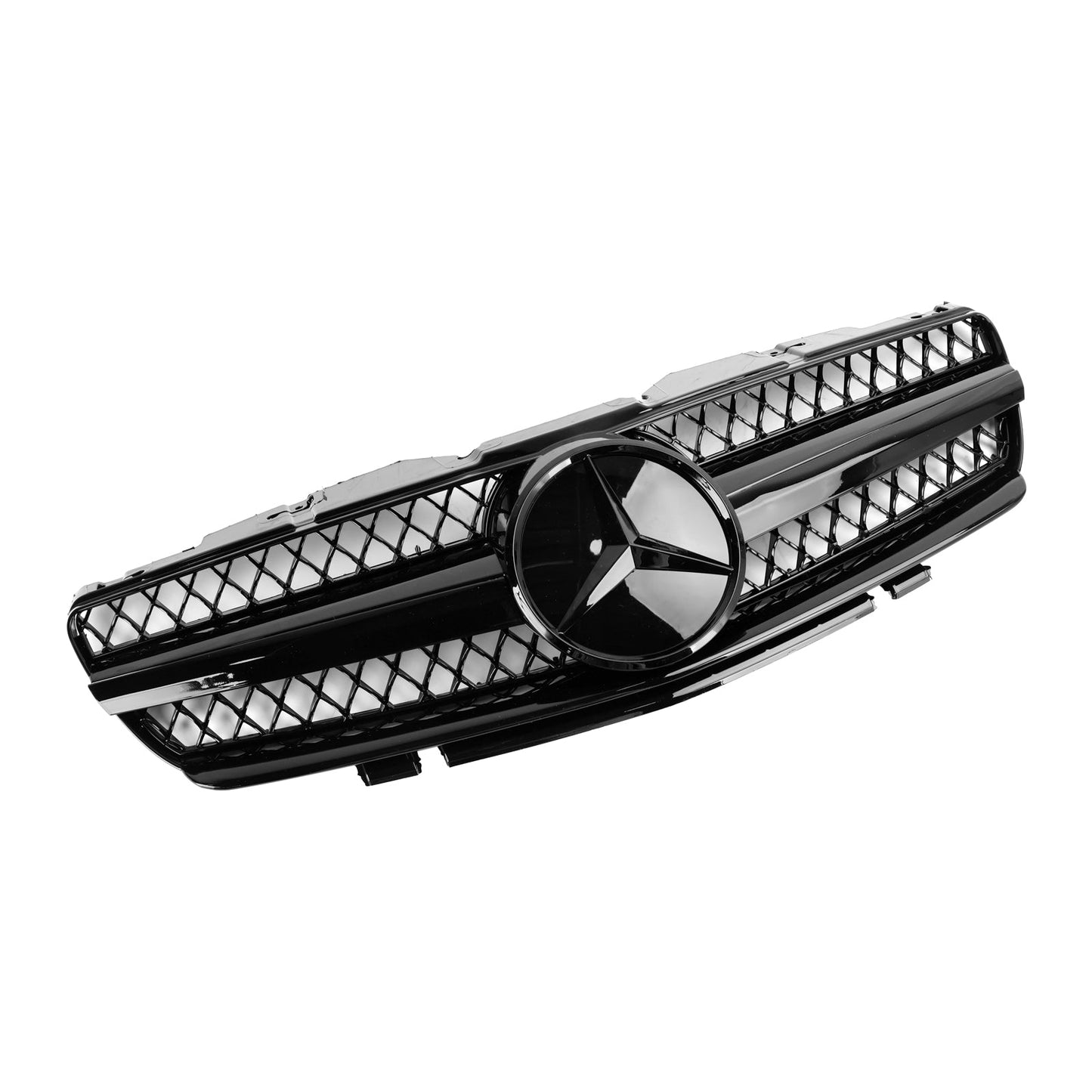 2003-2006 Mercedes R230 SL500 SL600 SL55 1 Fin Star Black Front Upper Grille Grill