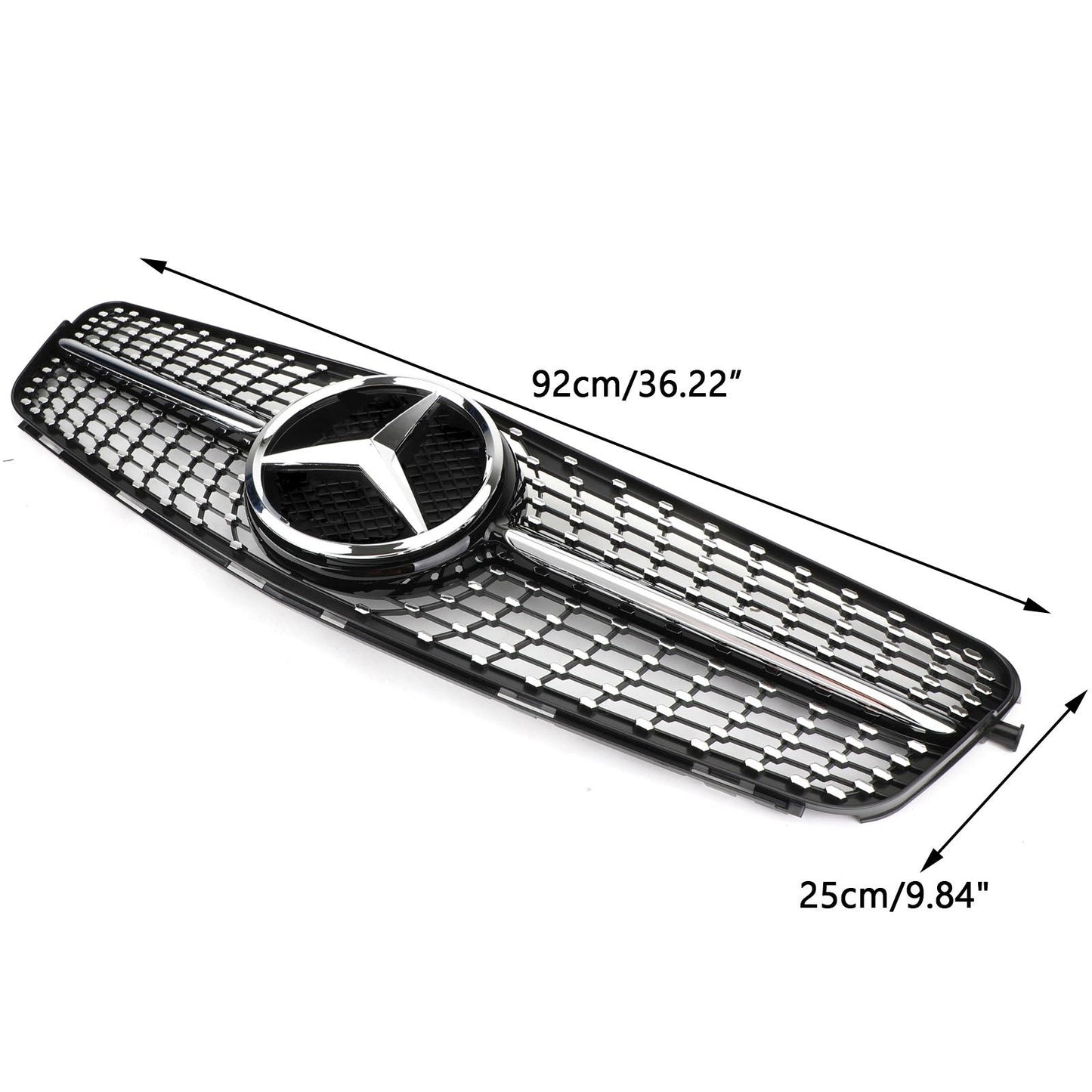 C-Class W204 2008-2014 Mercedes Benz C200 C300 Car Grille Diamond Black Chrome Front Grille Grill