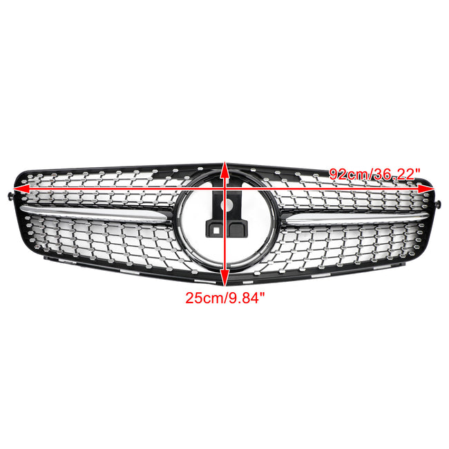 W204 C-Class 2008-2014 Mercedes Benz C200 C300 Car Grille Diamond Black Chrome Front Grille Grill