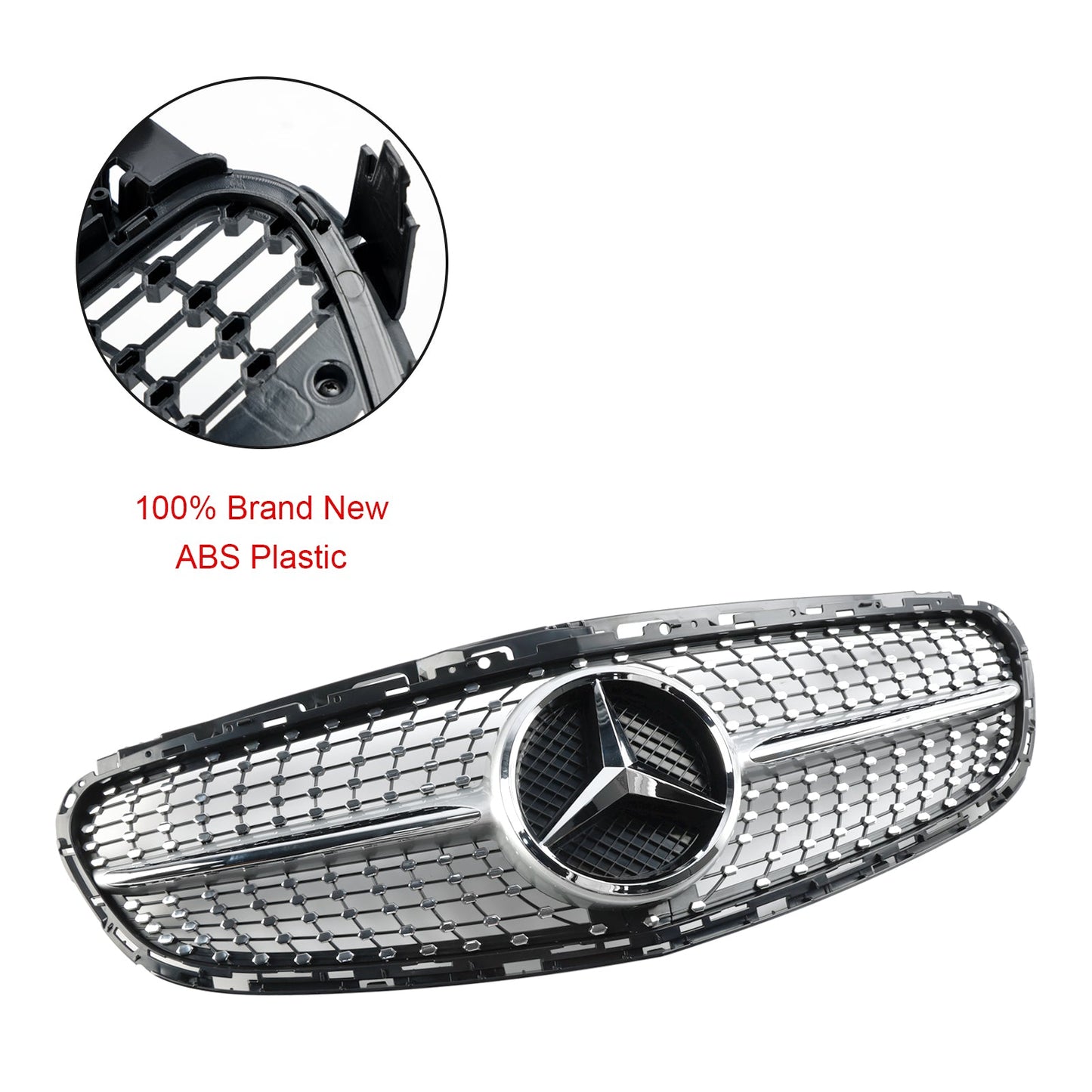 Diamond Front Bumper Grille Grill Fit Mercedes E-Class W212 2013-2016 Facelift