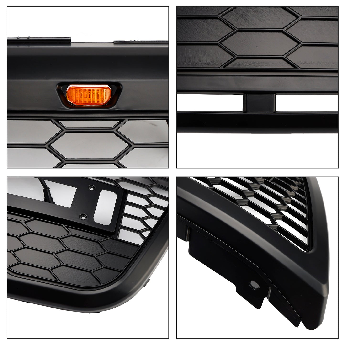 Front Upper Bumper Grill Grille Fit Ford Explorer 2012-2015 With Lights Grey