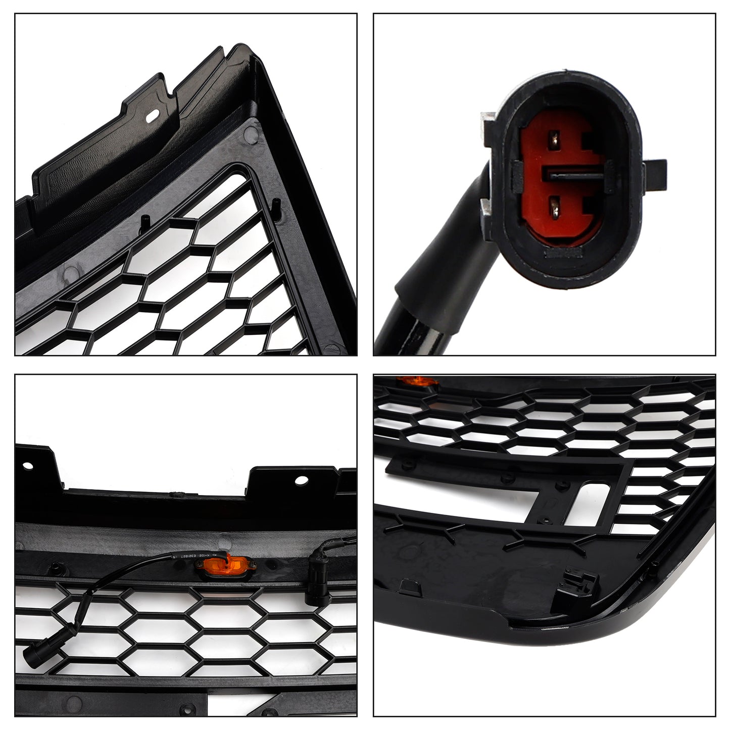 Front Upper Bumper Grill Grille Fit Ford Explorer 2012-2015 With Lights Grey