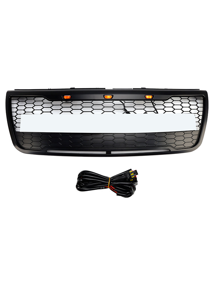 Front Upper Bumper Grill Grille Fit Ford Explorer 2012-2015 With Lights Grey