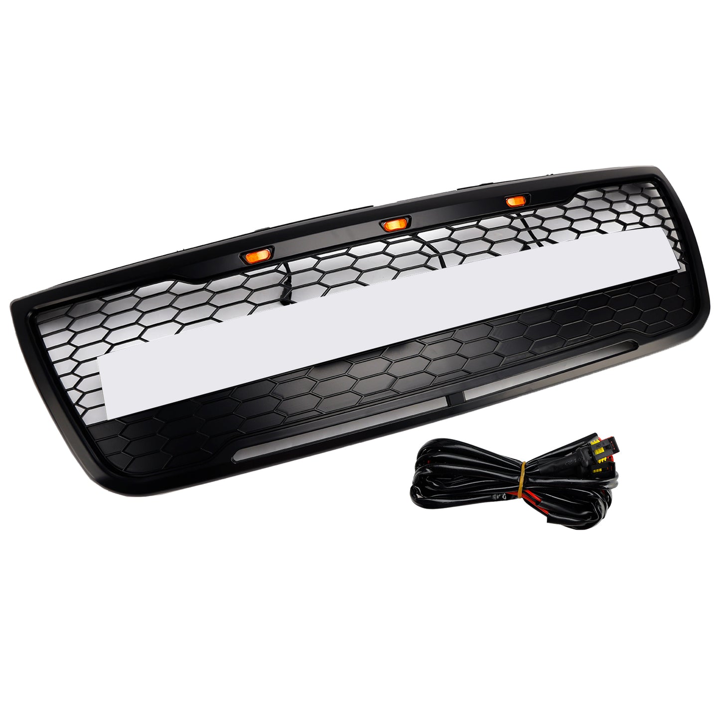 Front Upper Bumper Grill Grille Fit Ford Explorer 2012-2015 With Lights Grey