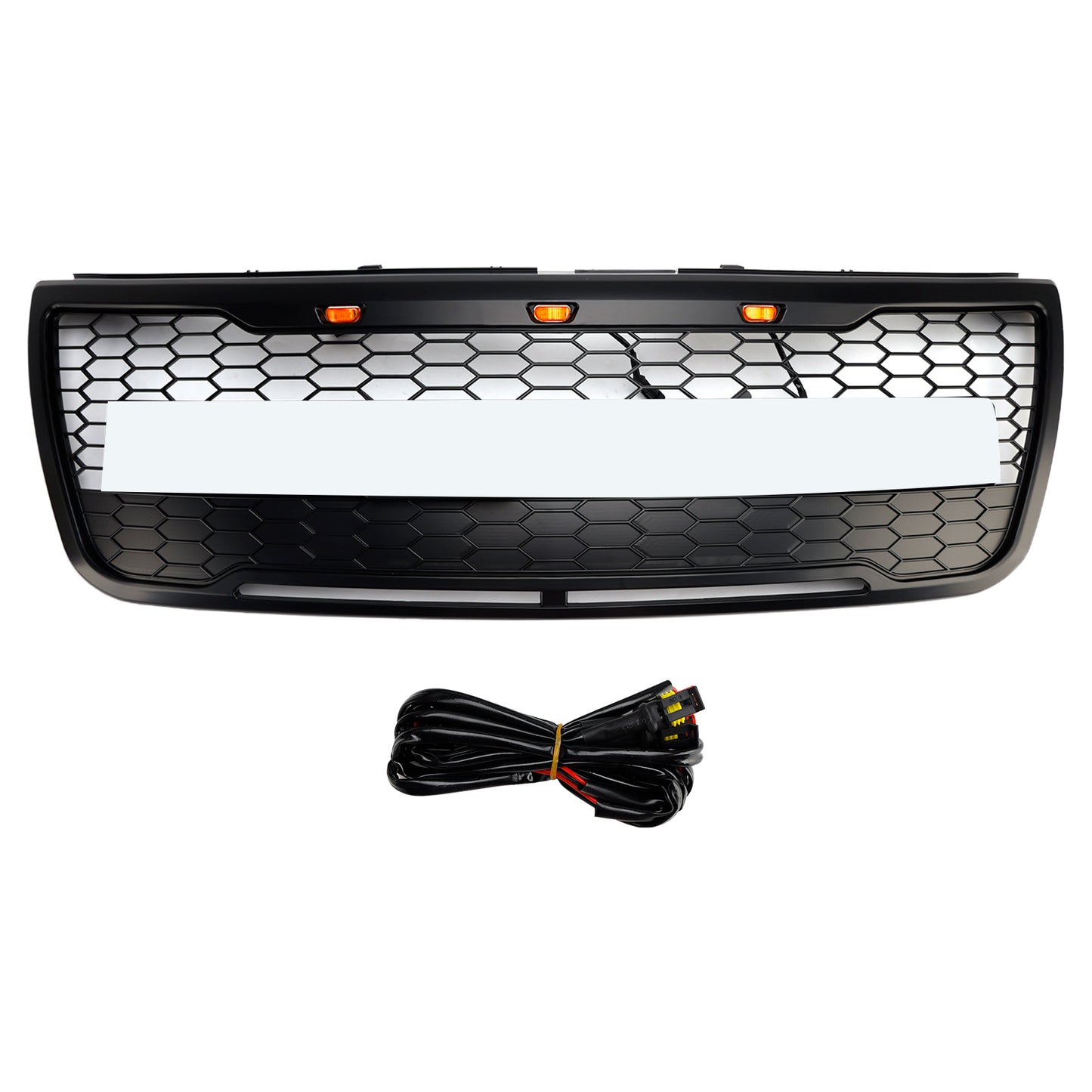 Front Upper Bumper Grill Grille Fit Ford Explorer 2012-2015 With Lights Grey