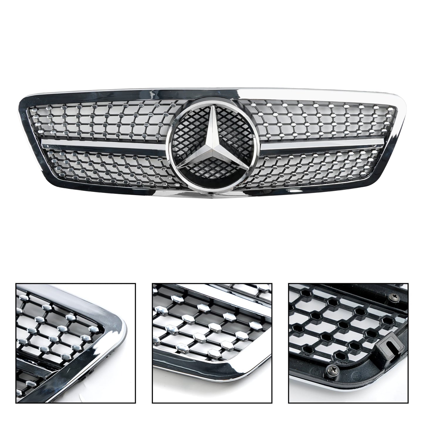 Front Bumper Kidney Grille Grill Fit Mercedes W203 C230 C320 C240 2001-2007