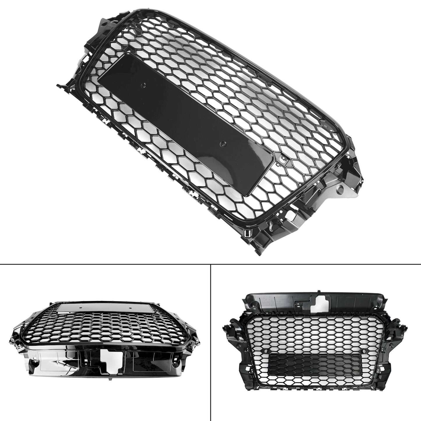 2013-2016 Audi A3 S3 Front Hood Henycomb Bumper Car Grille Grill RS3 Style Black
