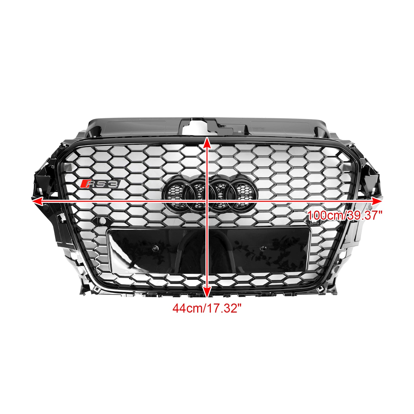 2013-2016 Audi A3 S3 Front Hood Henycomb Bumper Car Grille Grill RS3 Style Black