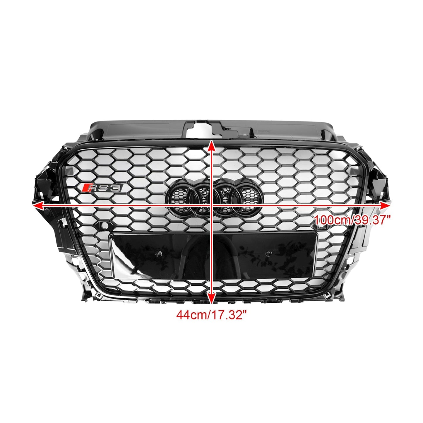 Audi S3 2013-2016 RS3 Style Grill Front Hood Henycomb Bumper Car Grille Black