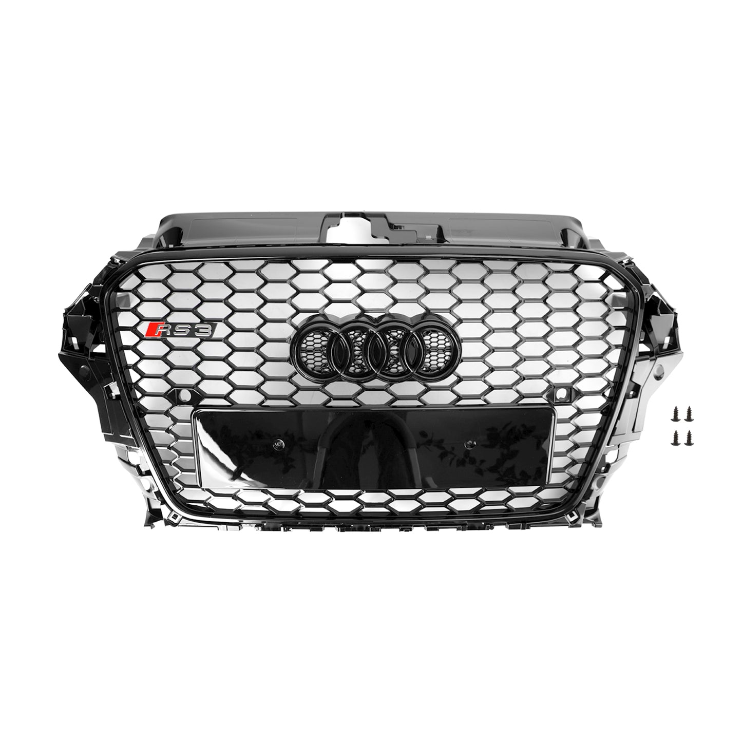 2013-2016 Audi A3 S3 Front Hood Henycomb Bumper Car Grille Grill RS3 Style Black