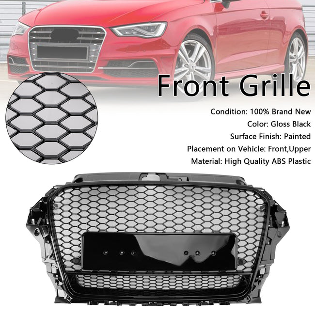 RS3 Style 2013-2016 Audi A3 S3 W/Quattro Front Henycomb Bumper Grill Grille