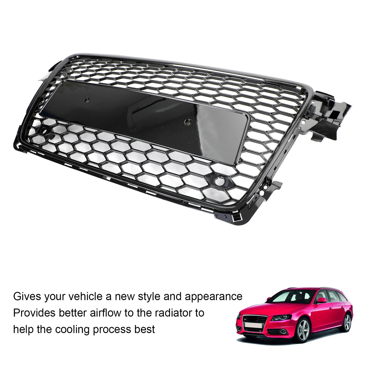 Audi S4 2009-2012 Honeycomb Sport Mesh Hex Car Grille Grill RS4 Style Black