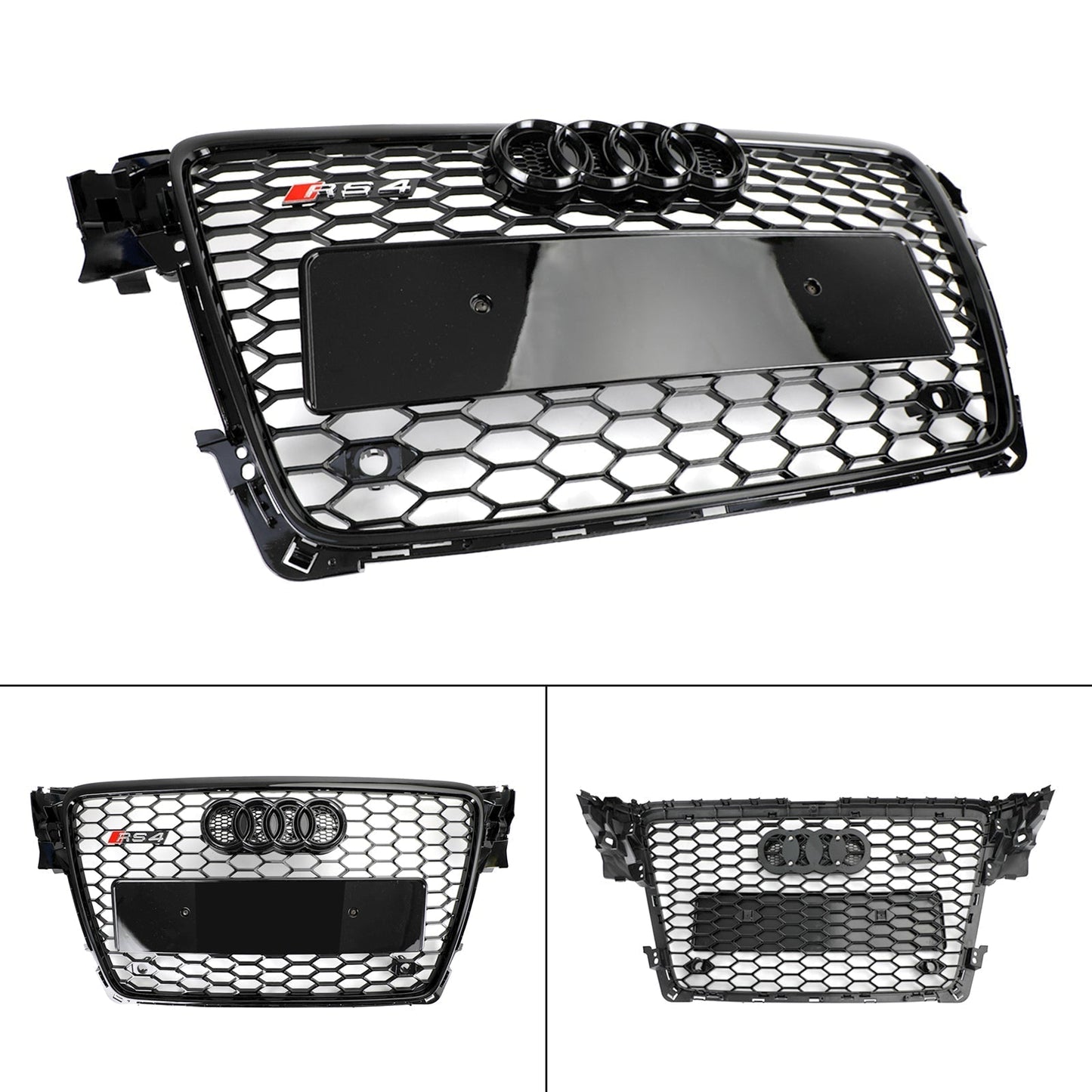 Audi B8 2009-2012 Honeycomb Sport Mesh Hex Car Grille Grill RS4 Style Black