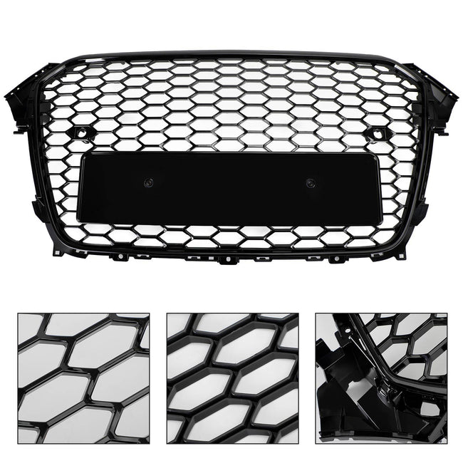 2013-2016 Audi A4 / S4 B8.5 Mesh Front Bumper Car Grille Grill Gloss Black RS4 Style