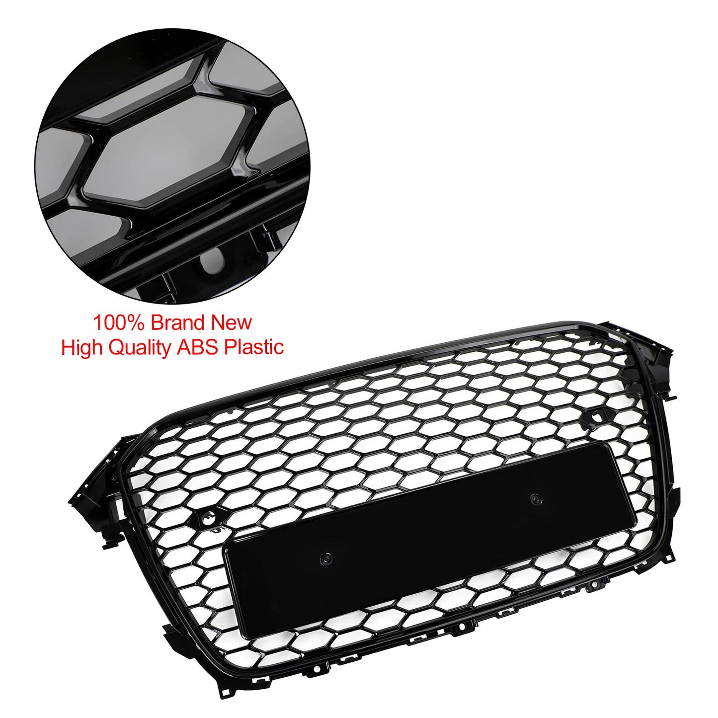2013-2016 Audi A4 S4 Mesh Front Bumper Grille Grill Gloss Black RS4 Style