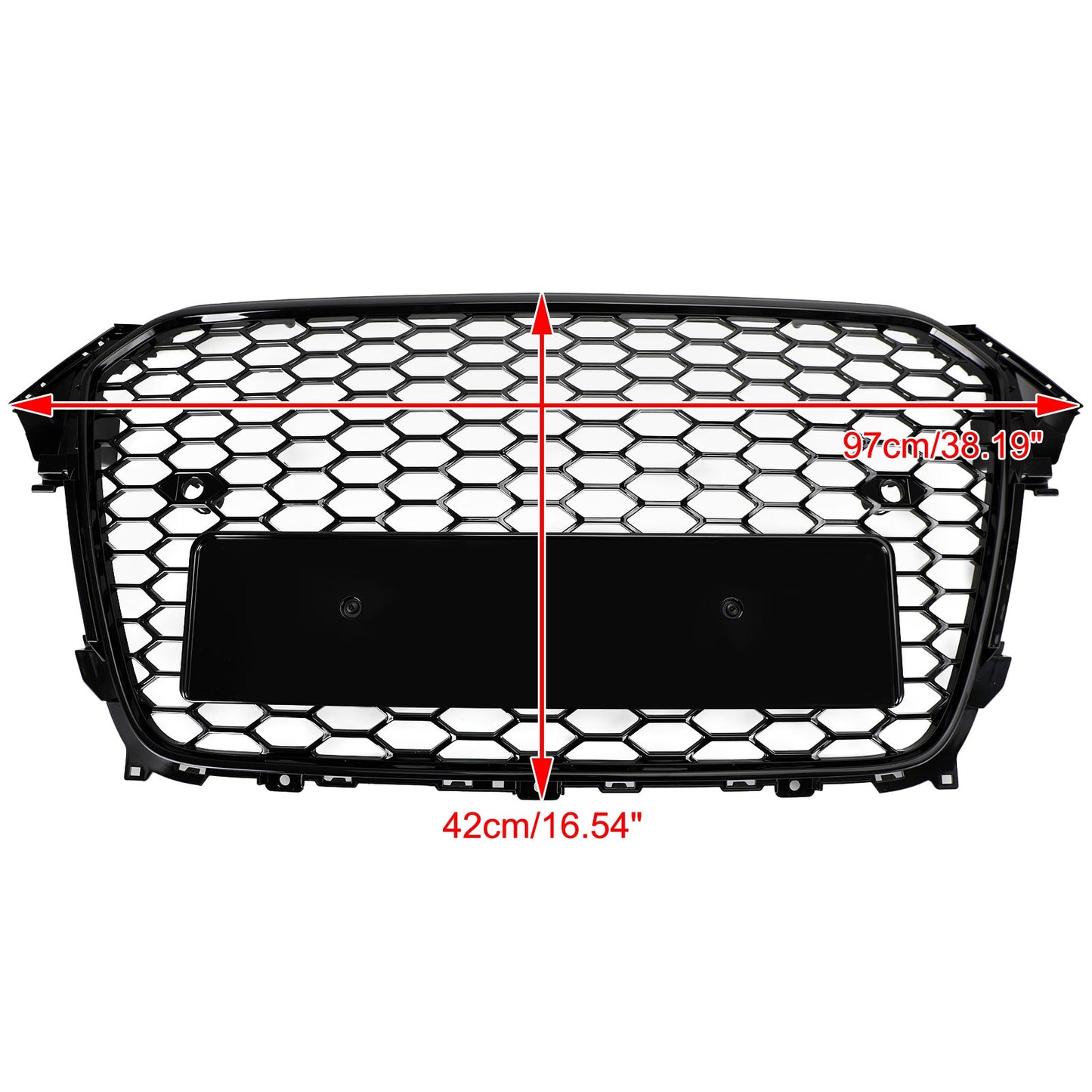 2013-2016 Audi A4 S4 Mesh Front Bumper Grille Grill Gloss Black RS4 Style