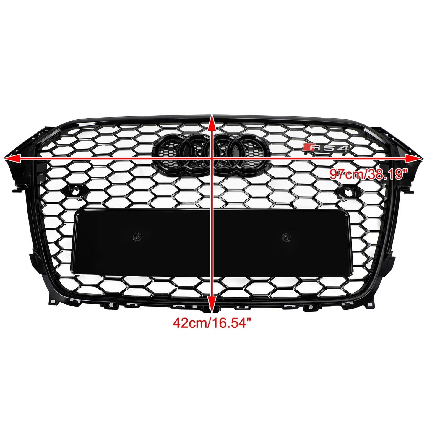 2013-2016 Audi A4 / S4 B8.5 Mesh Front Bumper Car Grille Grill Gloss Black RS4 Style