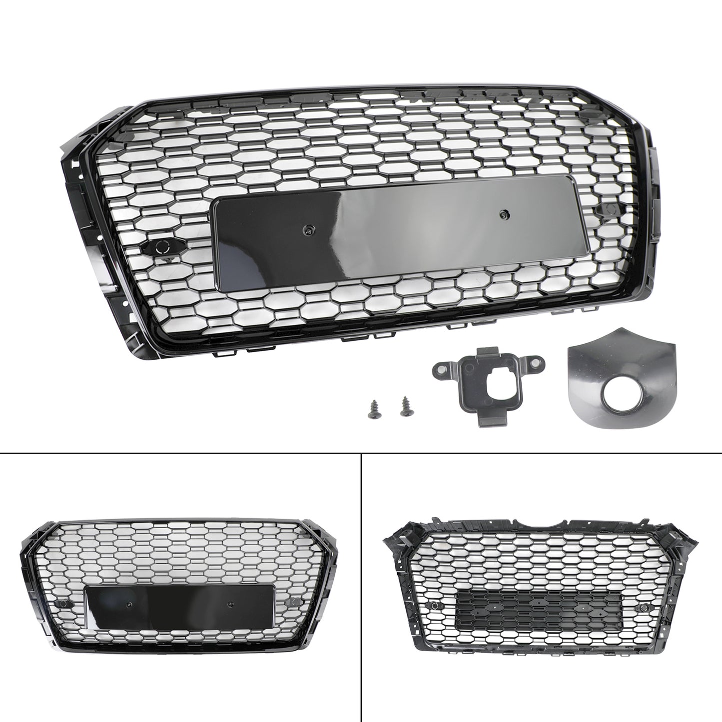 Audi B9 2016-2019 Honeycomb Mesh Hex Car Grille Grill RS4 Style Black