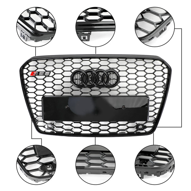 Audi B8.5 2013-2016 Honeycomb Hex Mesh Front Bumper Car Grille RS5 Style