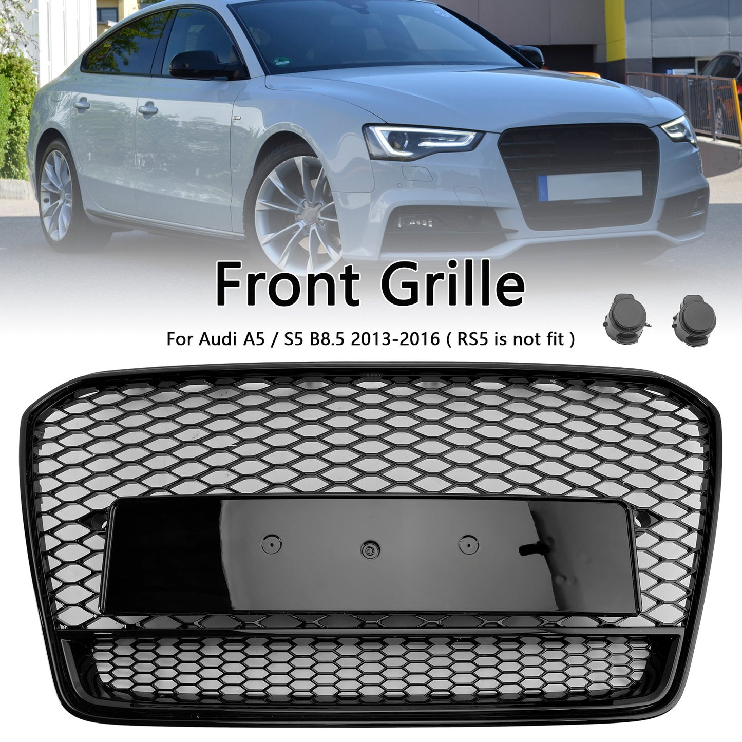 2013-2016 Audi A5 S5 B8.5 RS5 Style Honeycomb Front Bumper Grille Grill
