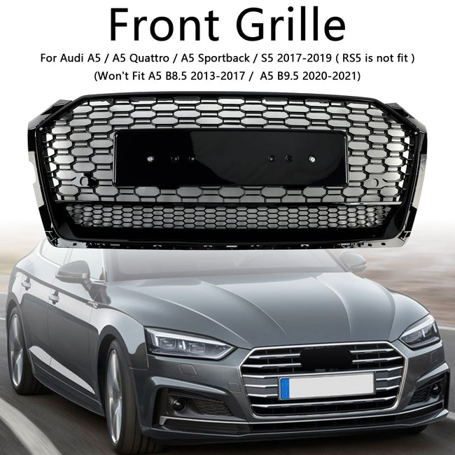 2017-2019 Audi A5 S5 B9 RS5 Style Honeycomb Sport Mesh Hex Grill Grille