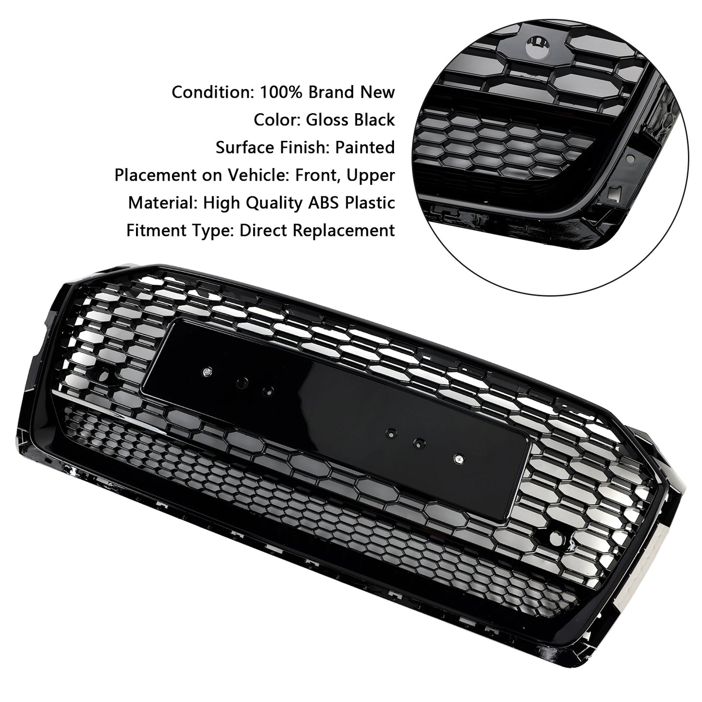 2017-2019 Audi A5 S5 B9 RS5 Style Honeycomb Sport Mesh Hex Grill Grille