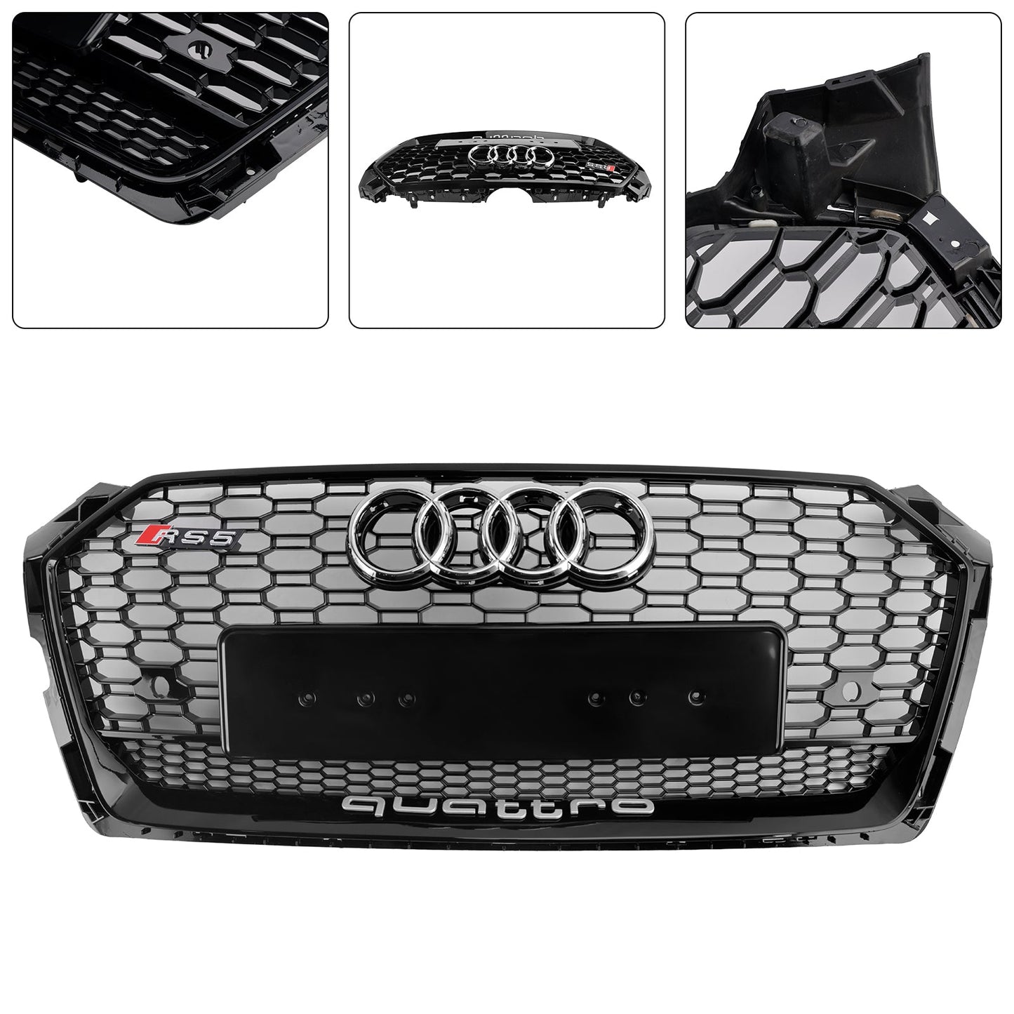 2017-2019 Audi A5 S5 B9 RS5 Style Honeycomb Sport Mesh Hex Grill Grille