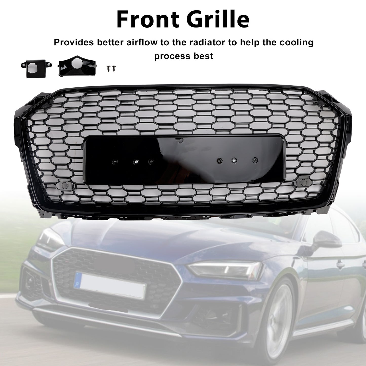 Audi A5 S5 B9 2017 2018 2019 RS5 Style Sport Front Honeycomb Grille Grill