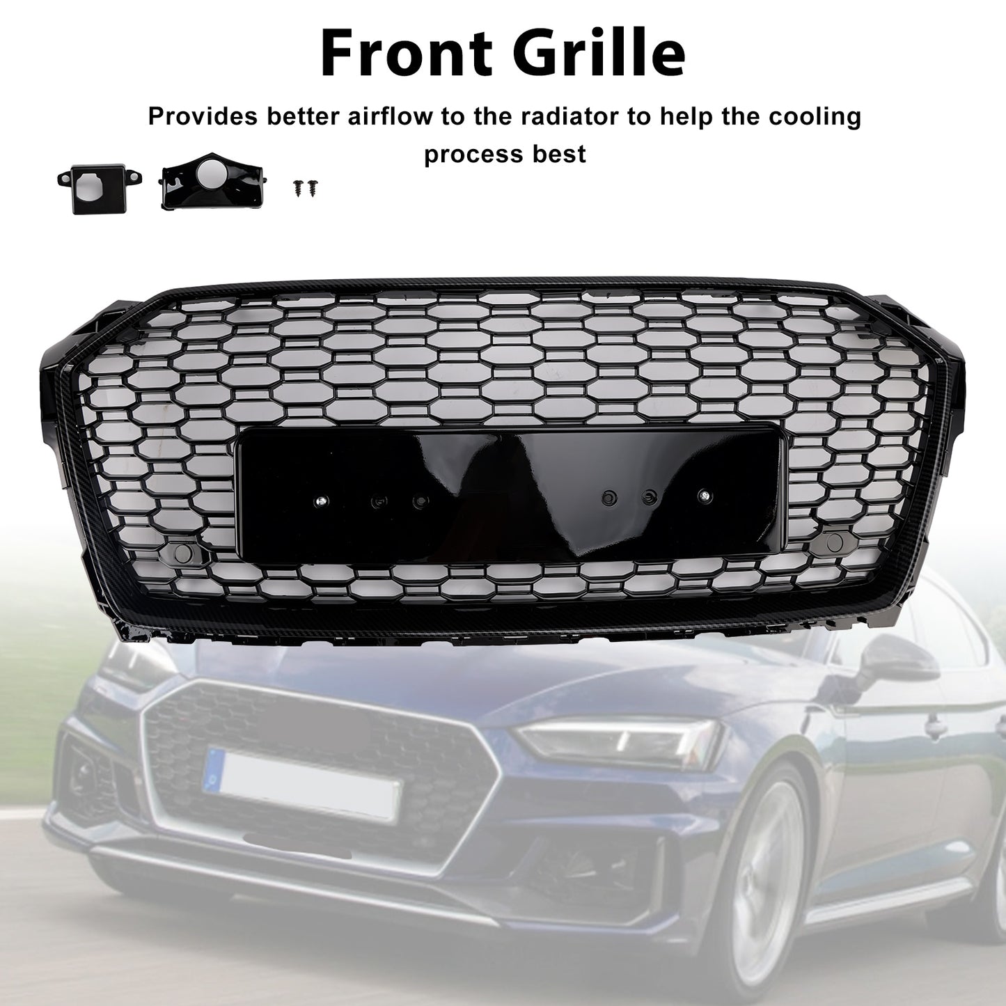 Audi A5 Quattro A5 Sportback 2017 2018 2019 RS5 Style Sport Front Honeycomb Grill Grille