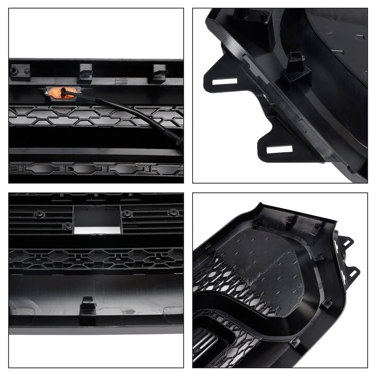 Black Front Honeycomb Upper Hood Grille Grill Fit Dodge Ram 1500 2019-2024