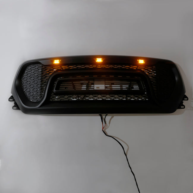 Black Front Honeycomb Upper Hood Grille Grill Fit Dodge Ram 1500 2019-2024