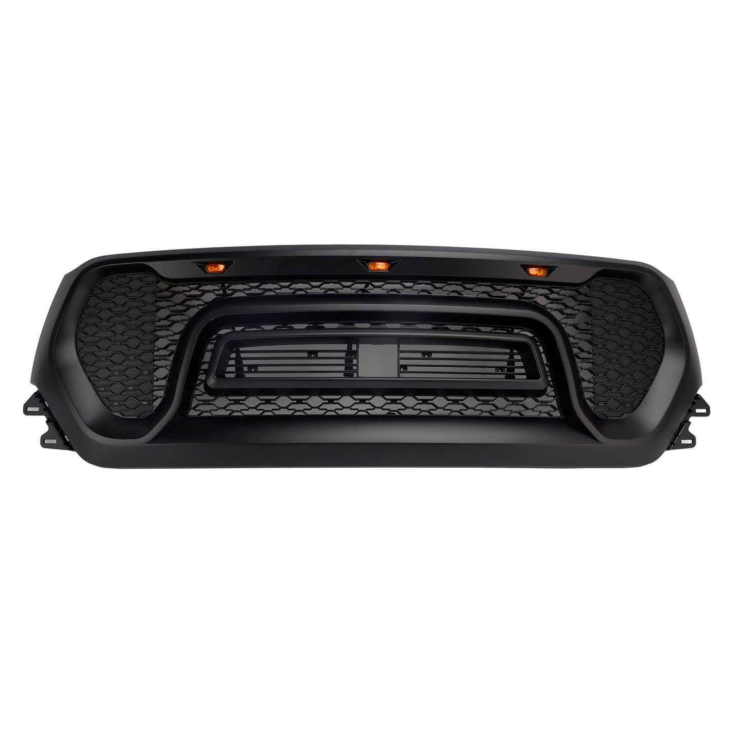 Black Front Honeycomb Upper Hood Grille Grill Fit Dodge Ram 1500 2019-2024