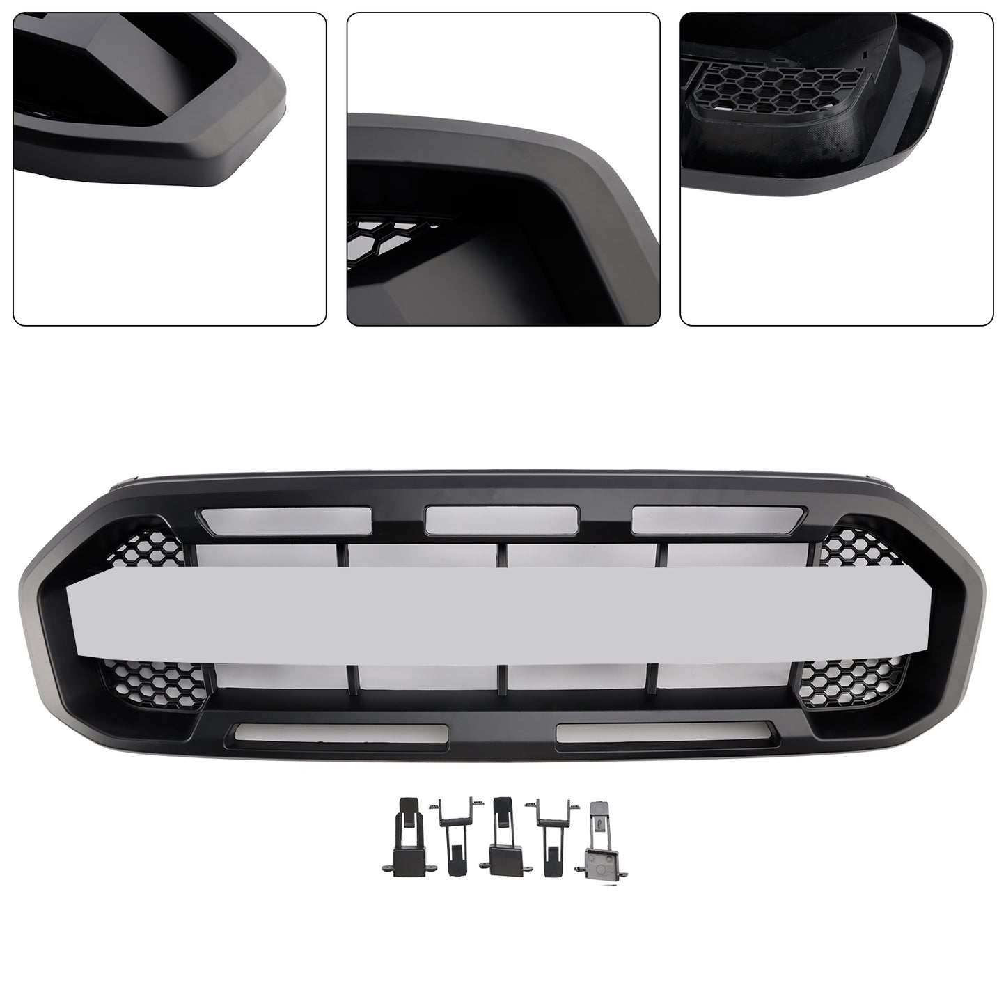 2019-2023 Ford Ranger Raptor Style Front Bumper Car Grille Grill Black