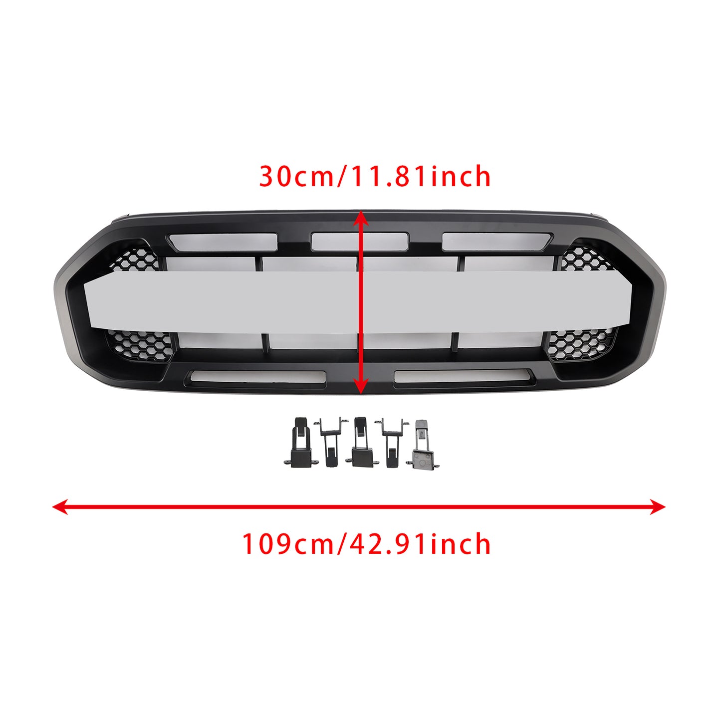 Black Raptor Style Front Bumper Grill Grille Fit Ford Ranger 2019-2023