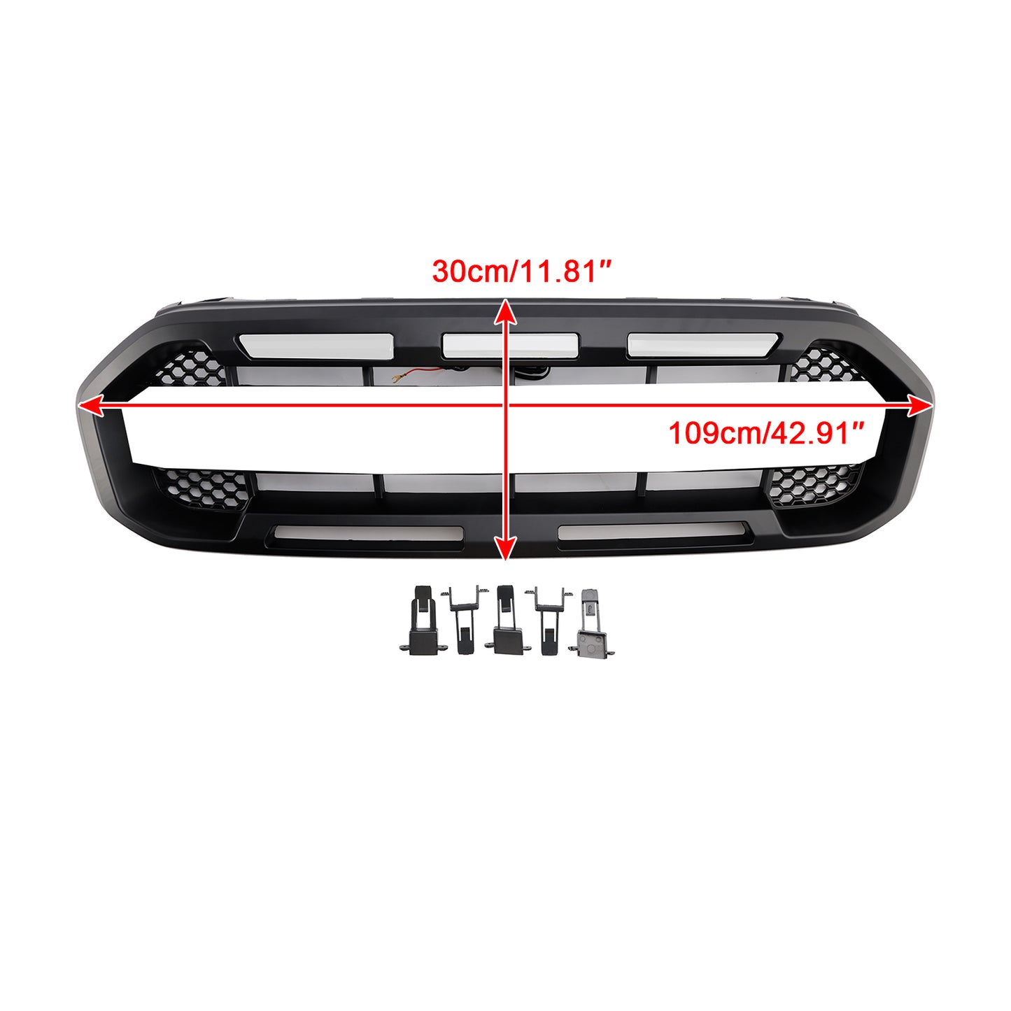 Raptor Style Front Bumper Grill Grille Fit Ford Ranger 2019-2023 Black